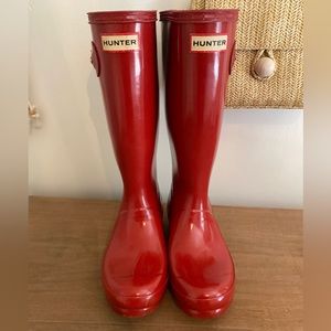 Women’s tall red Hunter boots